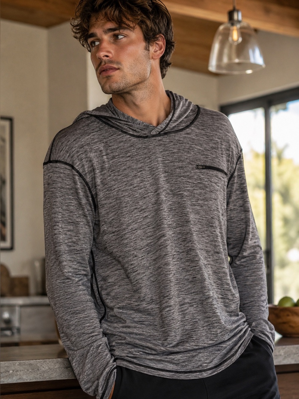 Zella Pyrite Lite Pullover Hoodie Black Oxide XXL
